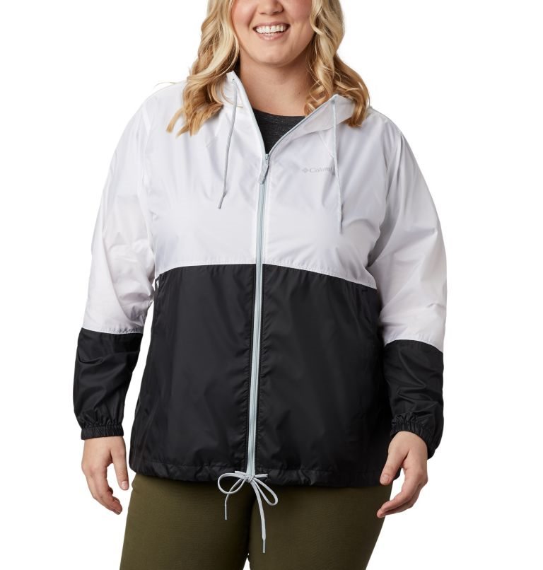 Jacheta Columbia Flash Forward Windbreaker Dama Albi Negrii | Plus Size NS10QMZ7A